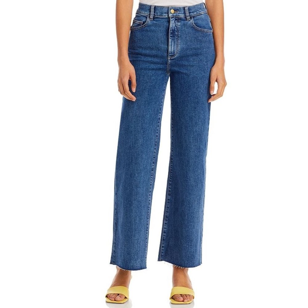 DL1961 Women's Medium Blue Wide-Leg Jeans